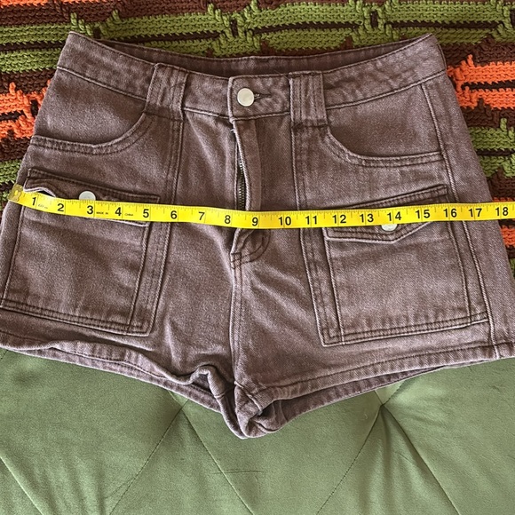 Brown High Waist Cargo Shorts - Picture 6 of 6